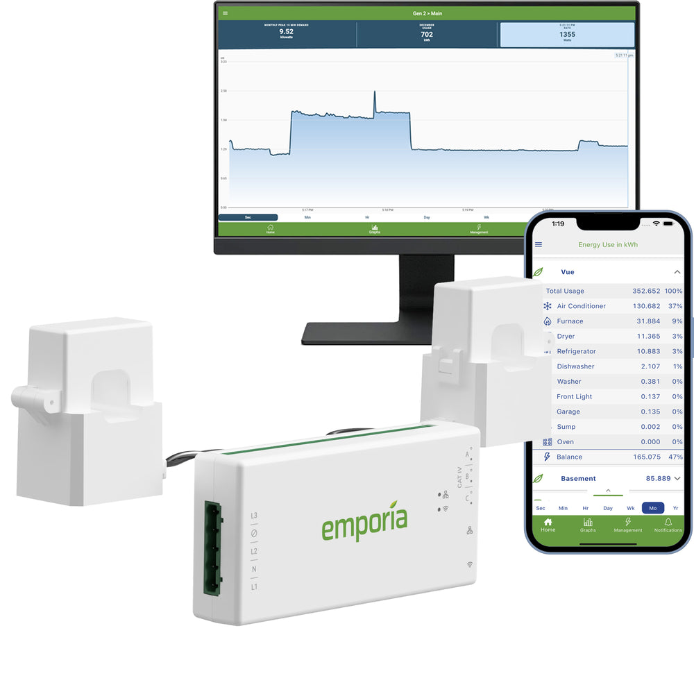 Emporia Level 2 EV Charger with PowerSmart Load Management for NACS Vehicles
