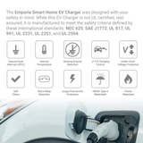 Refurbished Smart Home EV Charger Black | CCS (J1772) | UL Certified | Energy Star | 48 Amp | 24' Cable | NEMA 14-50