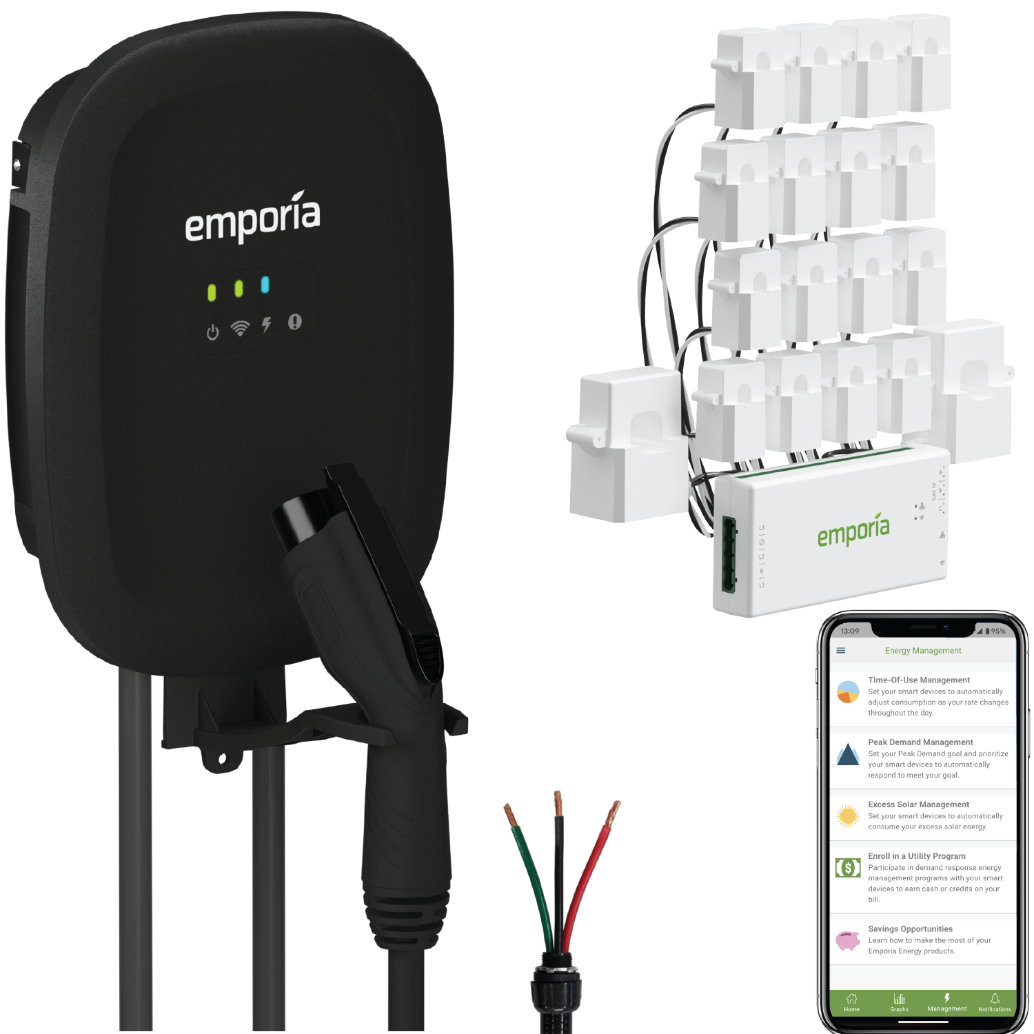 Level 2 EV Charger and Vue Energy Monitor Bundle