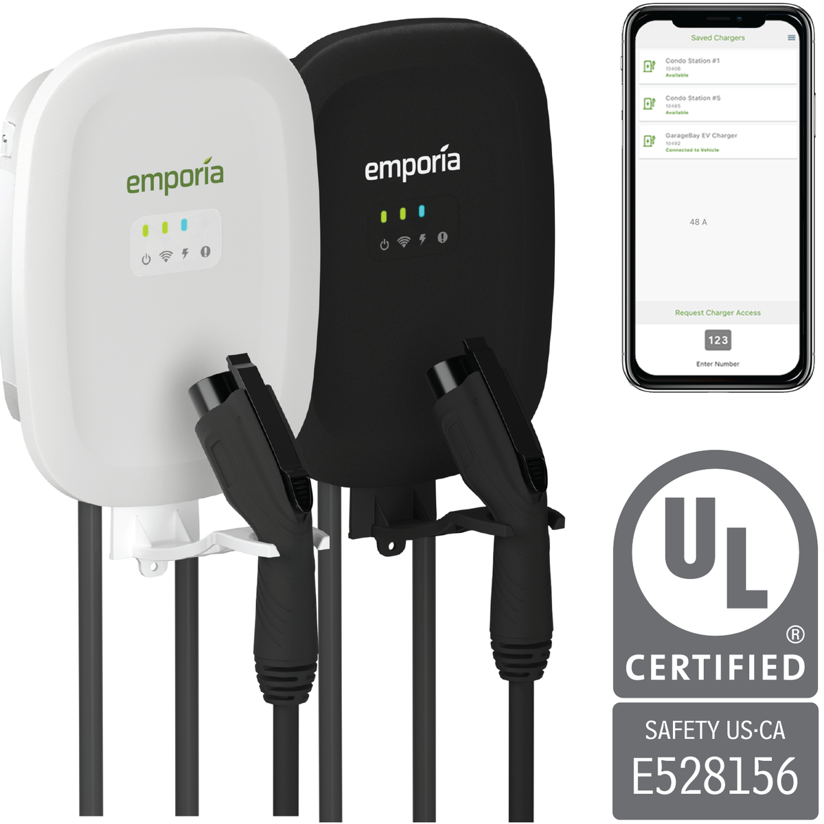 Emporia EV Charger with ProControl Level 2 UL Listed Charging wi