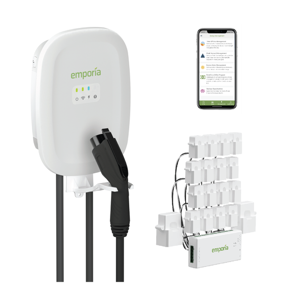 Emporia Level 2 EV Charger with Vue 3 Energy Management System