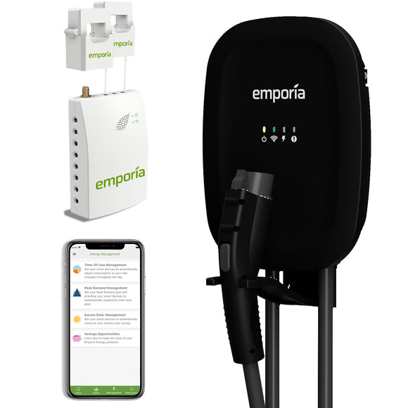 Emporia Level 2 EV Charger with Load Management (Black)
