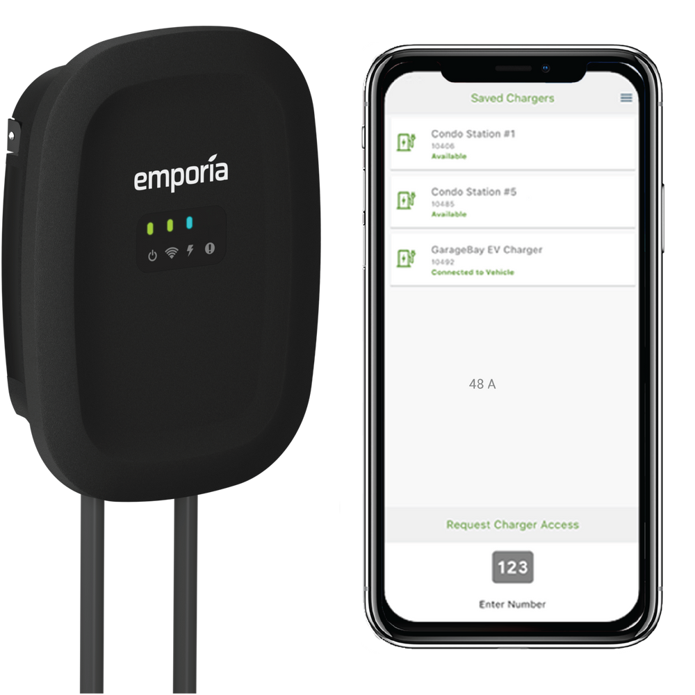 Emporia EV Charger with Invite2Charge | Level 2 | UL Listed | Charging with Access Control