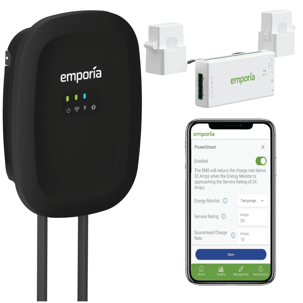 Emporia Level 2 EV Charger with PowerSmart Load Management