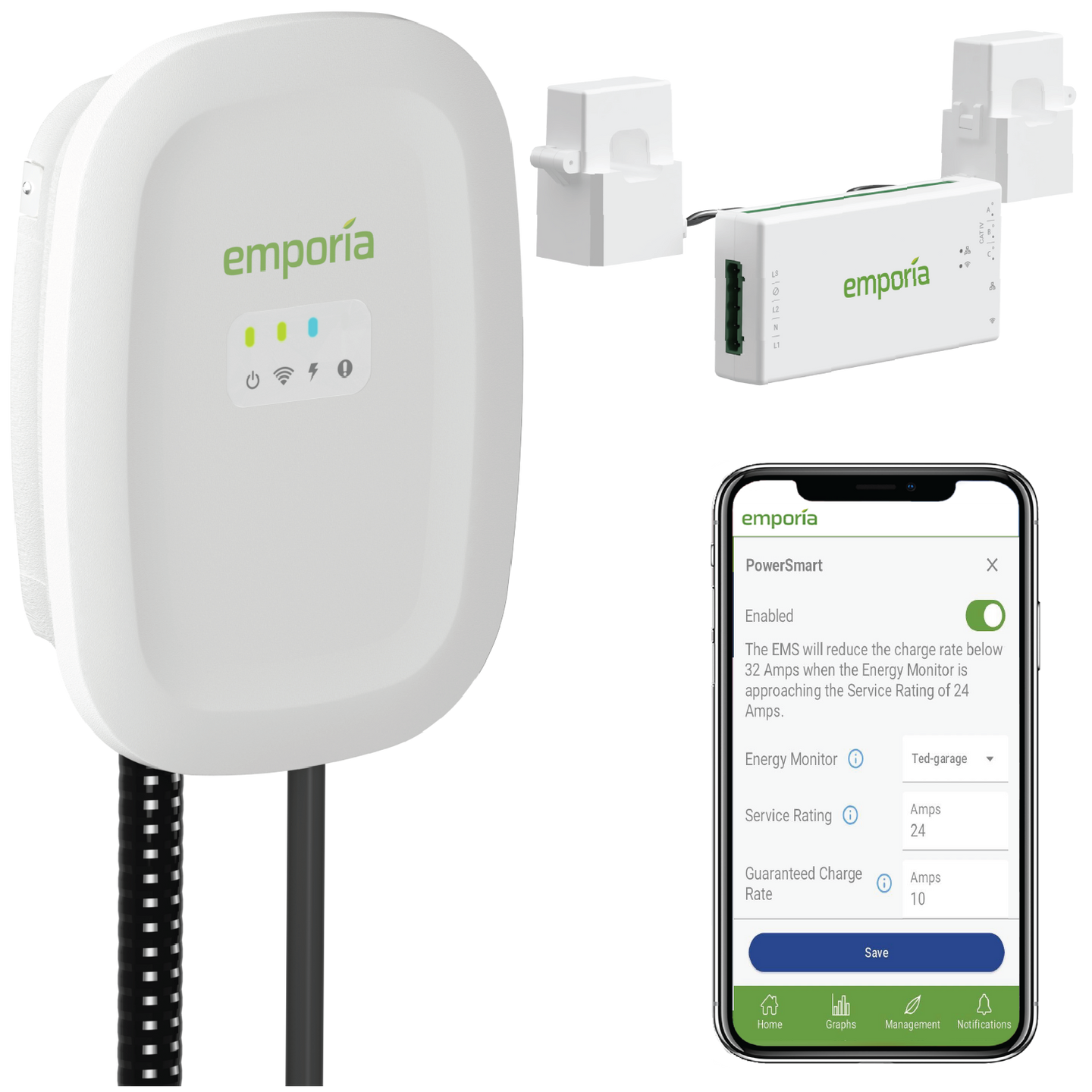 EMPORIA Pro Level 2 EV Charger With PowerSmart - 40 Amp