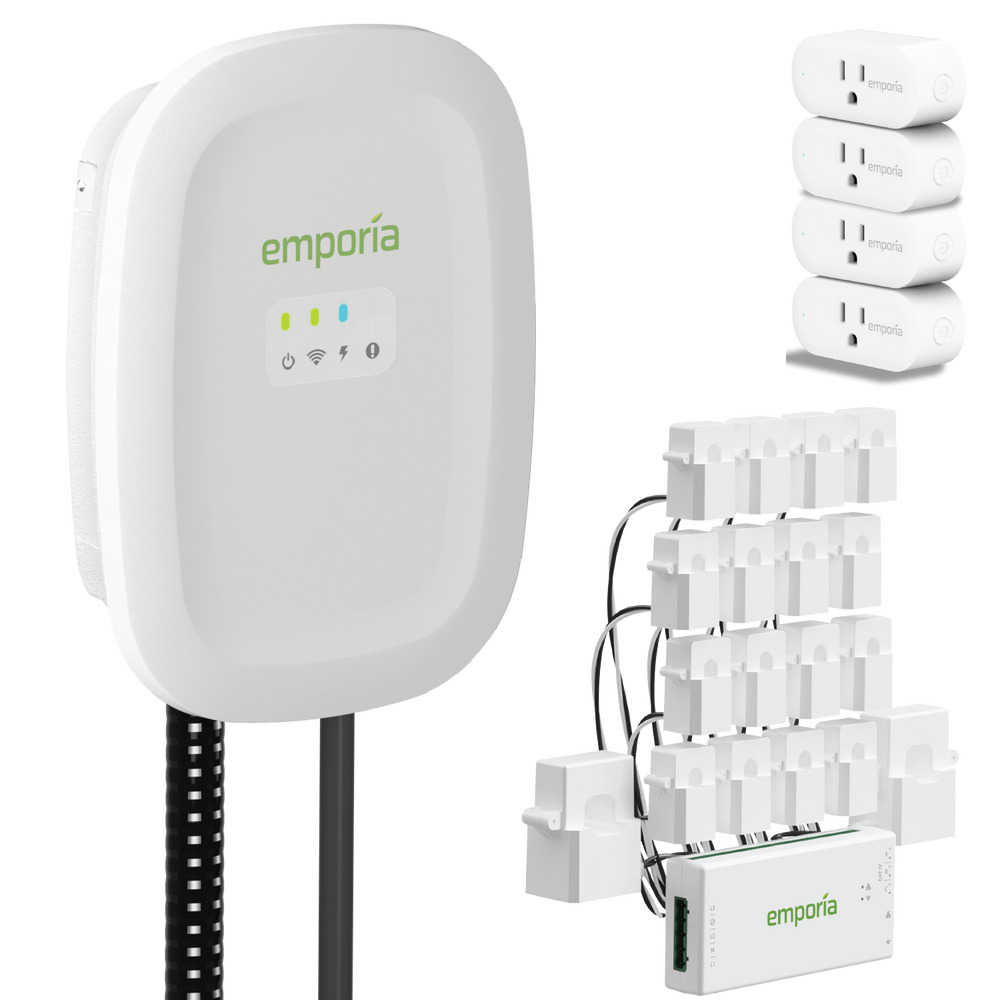 Emporia Level 2 EV Charger with Vue 3 Energy Monitor + Smart Plugs Bundle